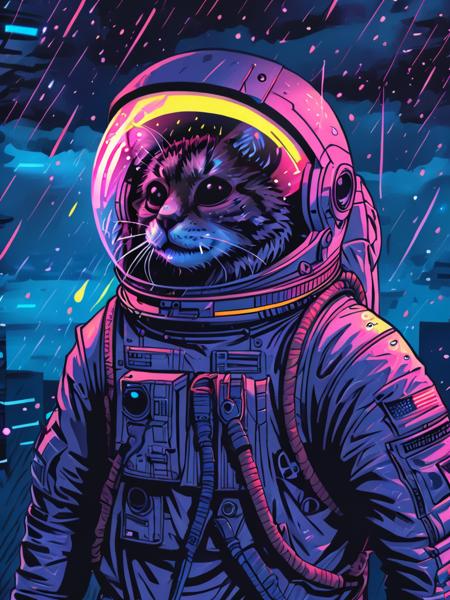 Retro neon style 霓虹灯科幻画风LoRA