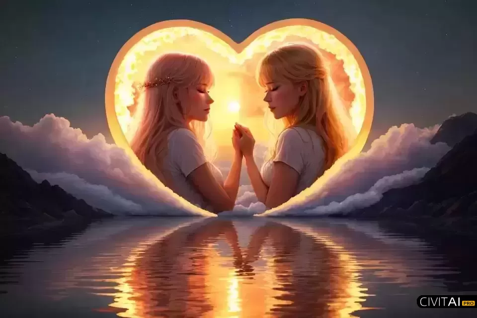 柔和的光影与8K清晰度的女性爱心