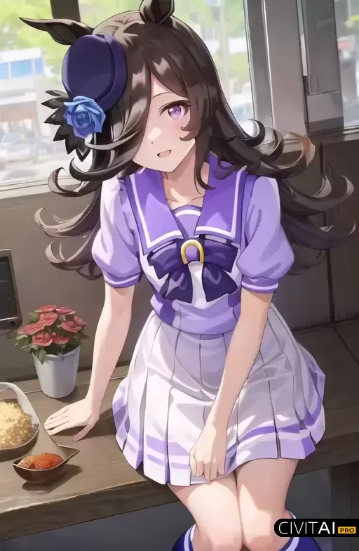 赛马娘角色RiceShower校服街头