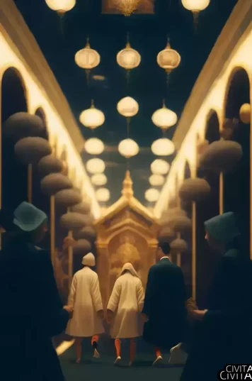 走廊中的阴影:人群与建筑的消极景象