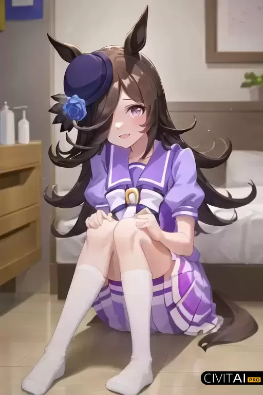 赛马娘RiceShower棕发紫眼微笑