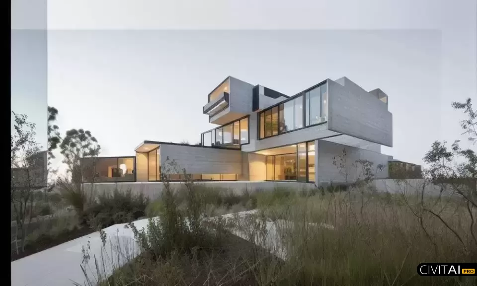 现代办公楼混凝土建筑