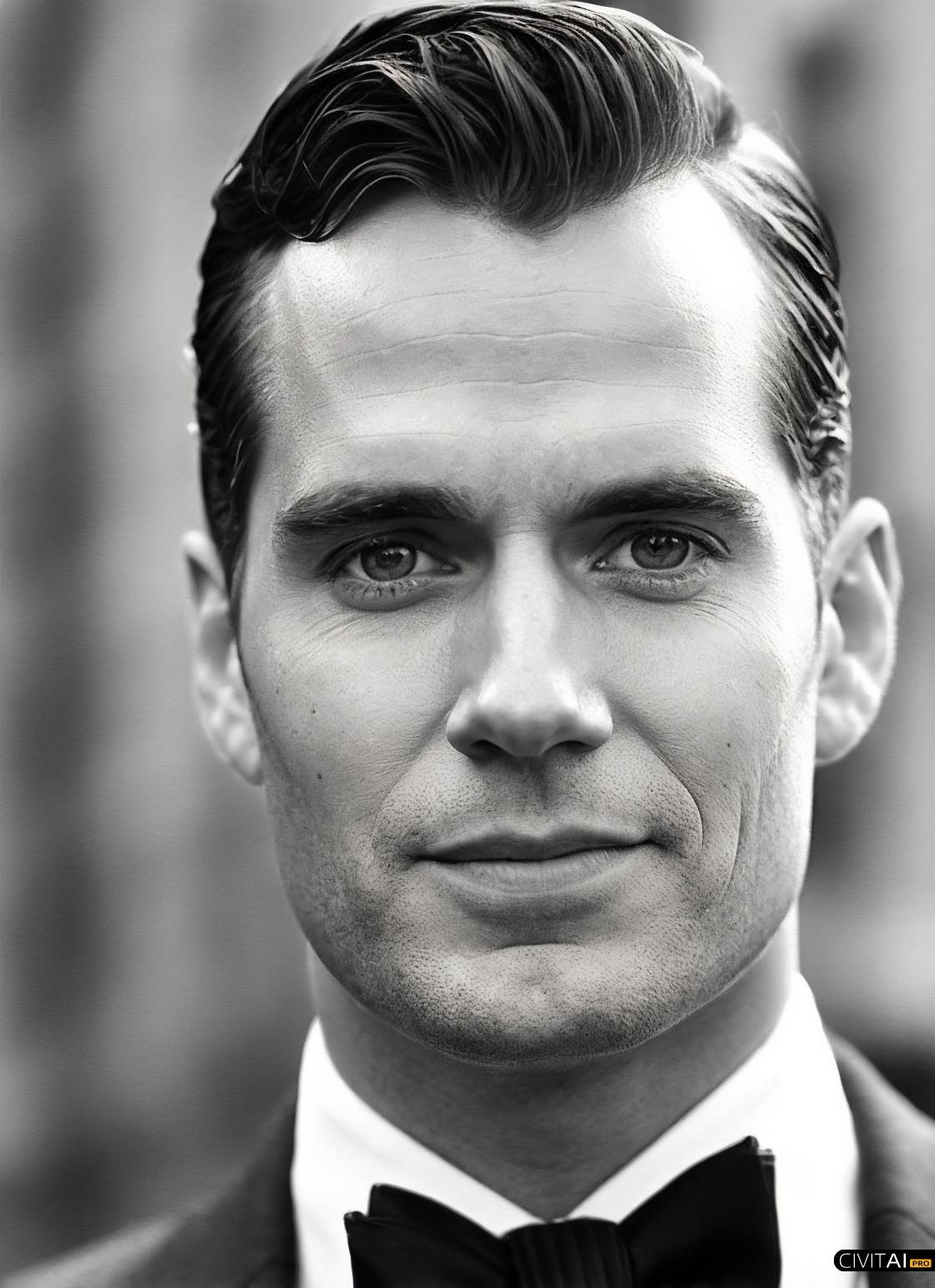 超人演员亨利卡维尔黑白肖像