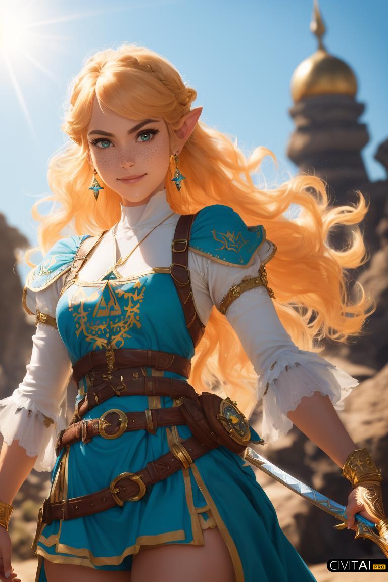 塞尔达公主cosply近距离特写