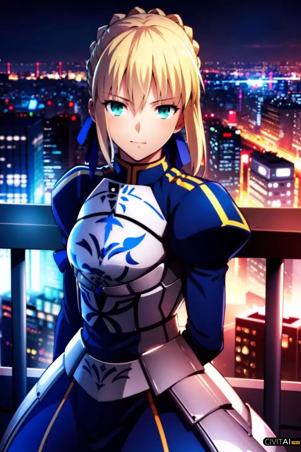 《Fate/stay night》Saber夜景肖像插图