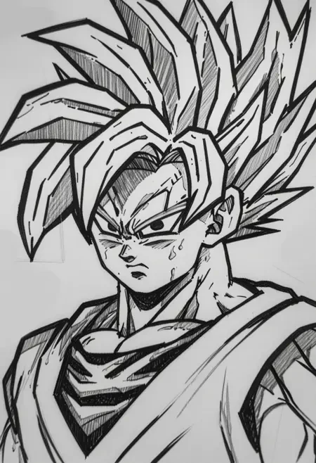 动漫素描/角色草图线稿ZImage LoRA插图8 动漫素描/角色草图线稿ZImage LoRA插图8