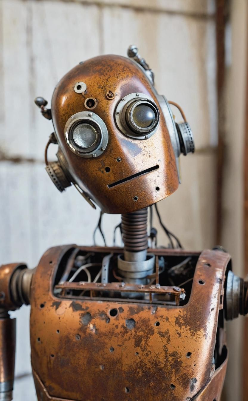 生锈的老式机器人