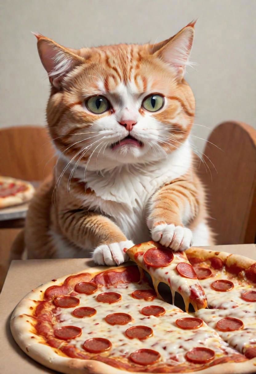 偷吃披萨的猫咪插图 偷吃披萨的猫咪插图