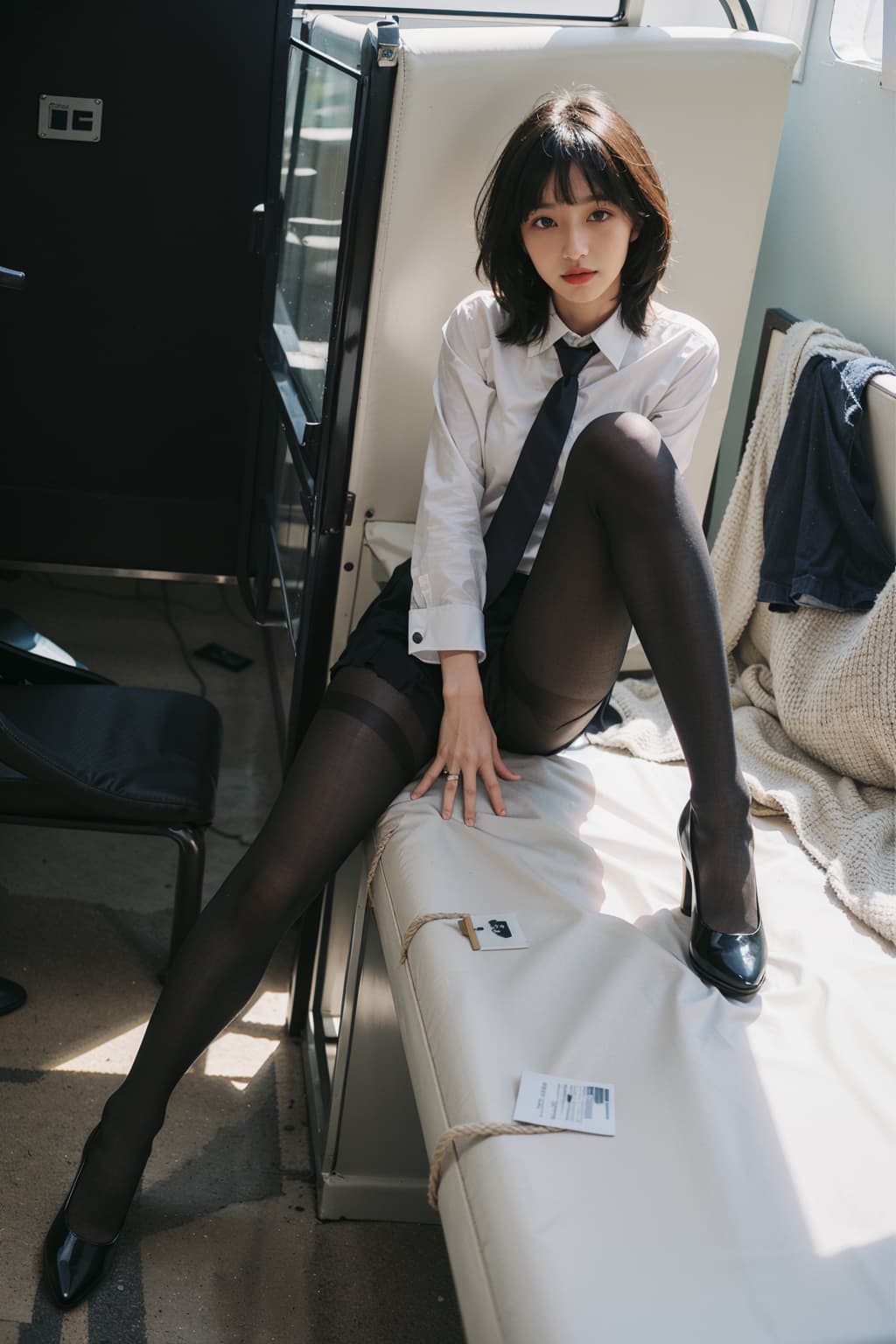 短发女孩室内摄影插图 短发女孩室内摄影插图