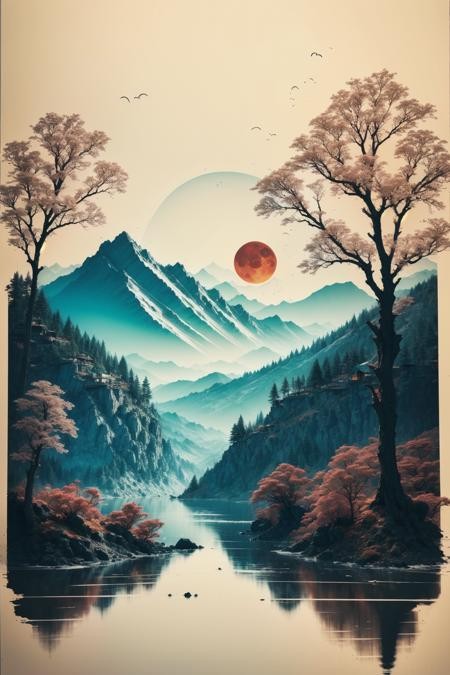 水墨风景/水墨山水画风插图10