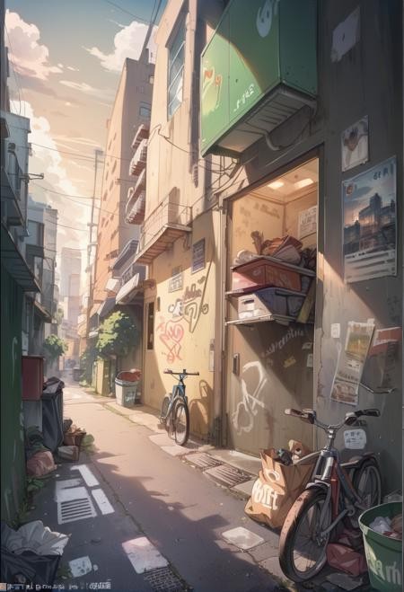 城市街角/老街小巷Pony LoRA插图2