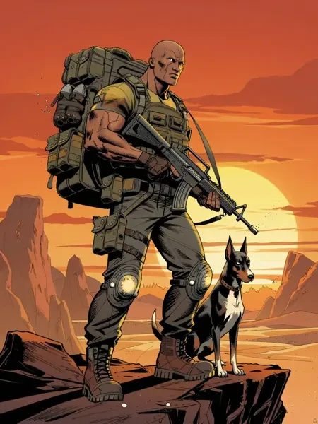 美式英雄画风/复古漫画风格LoRA插图2 美式英雄画风/复古漫画风格LoRA插图2