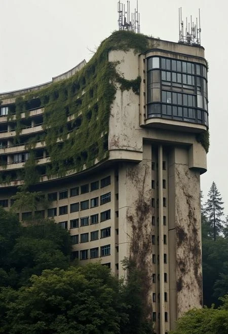 复古老旧建筑Flux/野兽派建筑LoRA插图12 复古老旧建筑Flux/野兽派建筑LoRA插图12