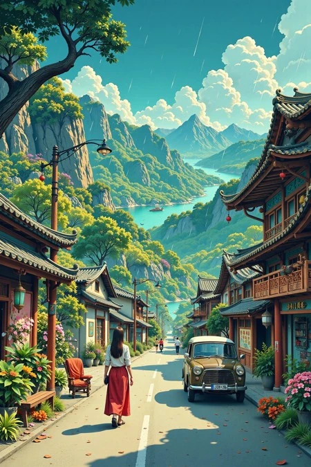 中国线条风格国风插画Flux LoRA插图9 中国线条风格国风插画Flux LoRA插图9