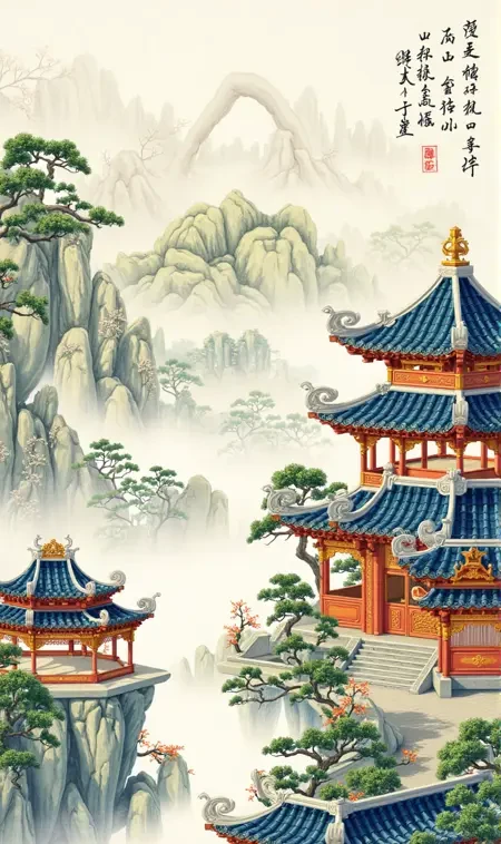 中国山水画/古风建筑Flux LoRA插图7 中国山水画/古风建筑Flux LoRA插图7