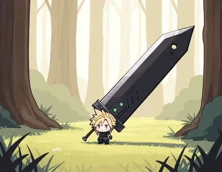 Chibi角色手持巨物姿势Illus LoRA插图10 Chibi角色手持巨物姿势Illus LoRA插图10