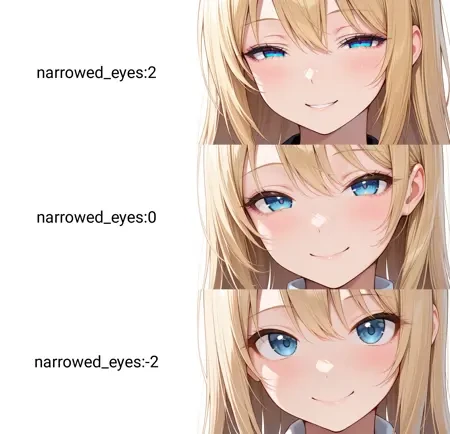 眯眼/半睁眼表情滑块Illus LoRA插图4 眯眼/半睁眼表情滑块Illus LoRA插图4
