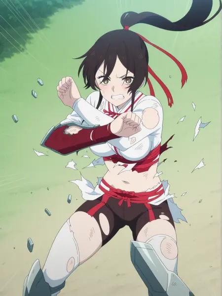 衣服碎裂/铠甲被打碎姿势Illus LoRA