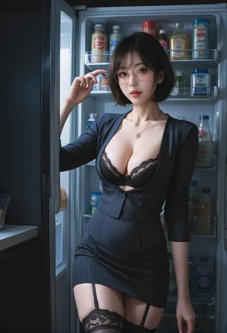 打开冰箱背景/场景Pony LoRA