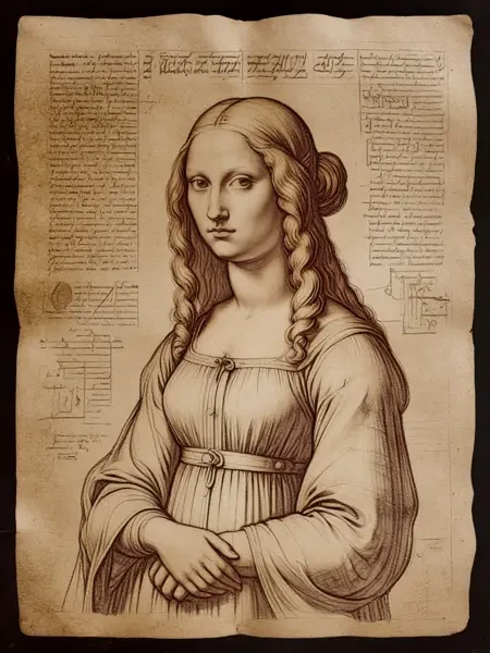 达芬奇绘画风格/羊皮纸蓝图LoRA插图 达芬奇绘画风格/羊皮纸蓝图LoRA插图