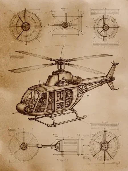 达芬奇绘画风格/羊皮纸蓝图LoRA插图5 达芬奇绘画风格/羊皮纸蓝图LoRA插图5