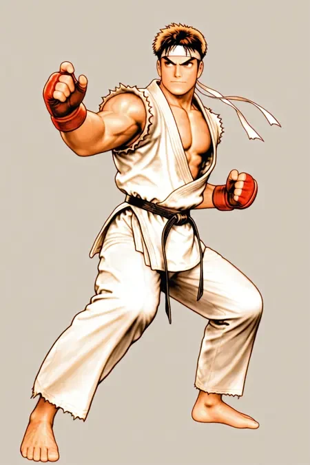 拳皇/街头霸王复古角色画风LoRA插图7 拳皇/街头霸王复古角色画风LoRA插图7