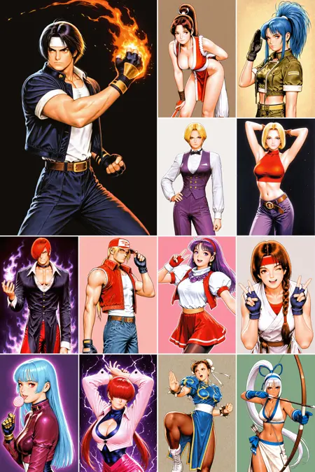 拳皇/街头霸王复古角色画风LoRA