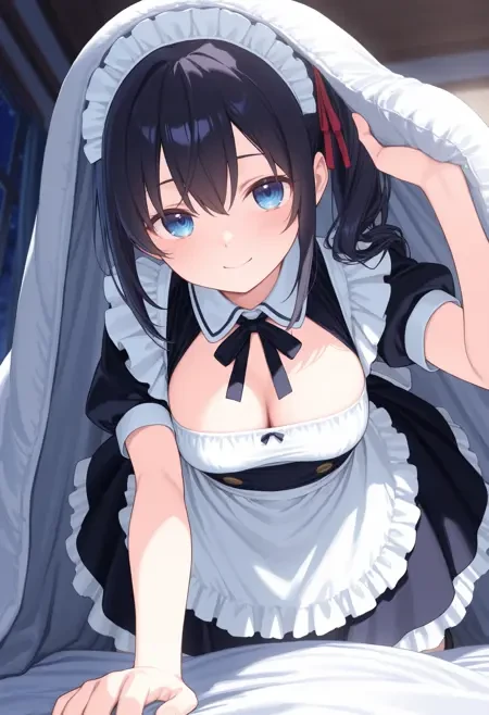 躲在被子里/钻进被子姿势Illus LoRA插图 躲在被子里/钻进被子姿势Illus LoRA插图