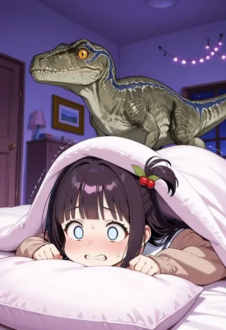 躲在被子里/钻进被子姿势Illus LoRA插图6 躲在被子里/钻进被子姿势Illus LoRA插图6