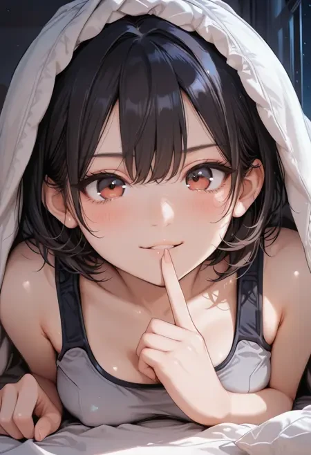 躲在被子里/钻进被子姿势Illus LoRA插图3 躲在被子里/钻进被子姿势Illus LoRA插图3