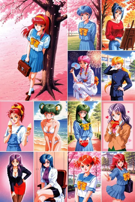 《心跳回忆》16合一全角色Illus LoRA