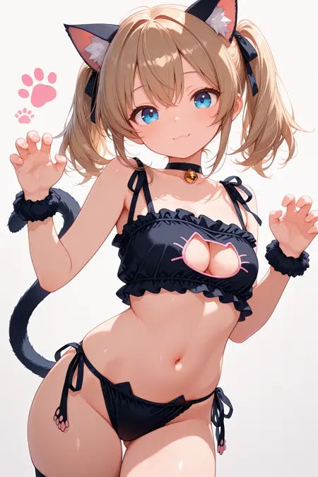 猫咪内衣Illus/猫咪COS服饰LoRA