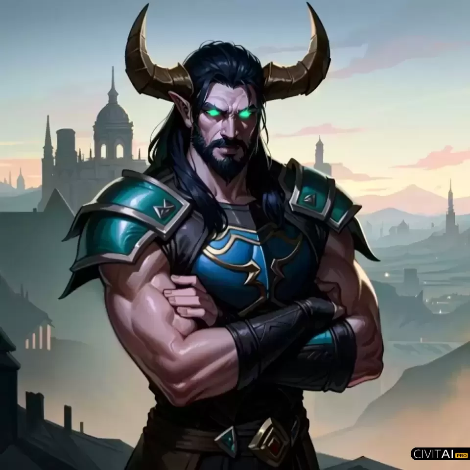 强壮的夜之精灵战士伊利达雷