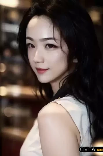 穿着晚礼服嘴角上扬的女神