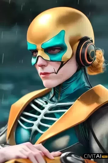 暴风雨中高清彩虹骷髅战士照