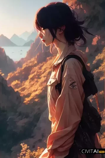 徒步旅行穿休闲服的女孩