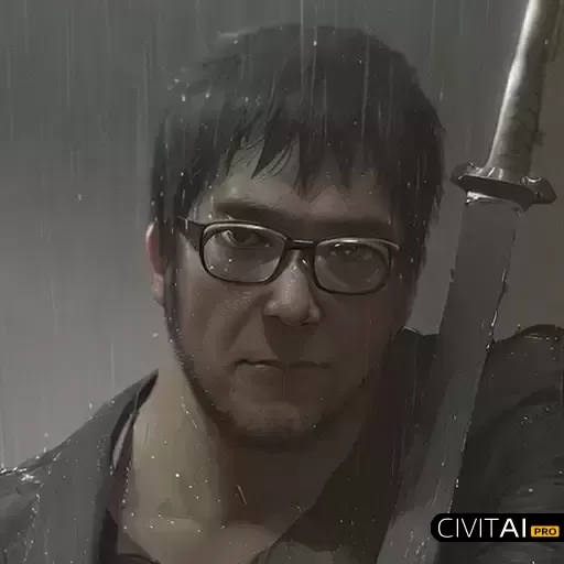 雨夜剑战兽人的黑框眼镜男子