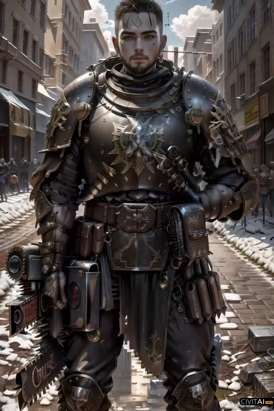 身穿盔甲的战士