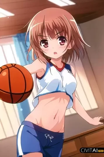 正在打篮球的短发女孩