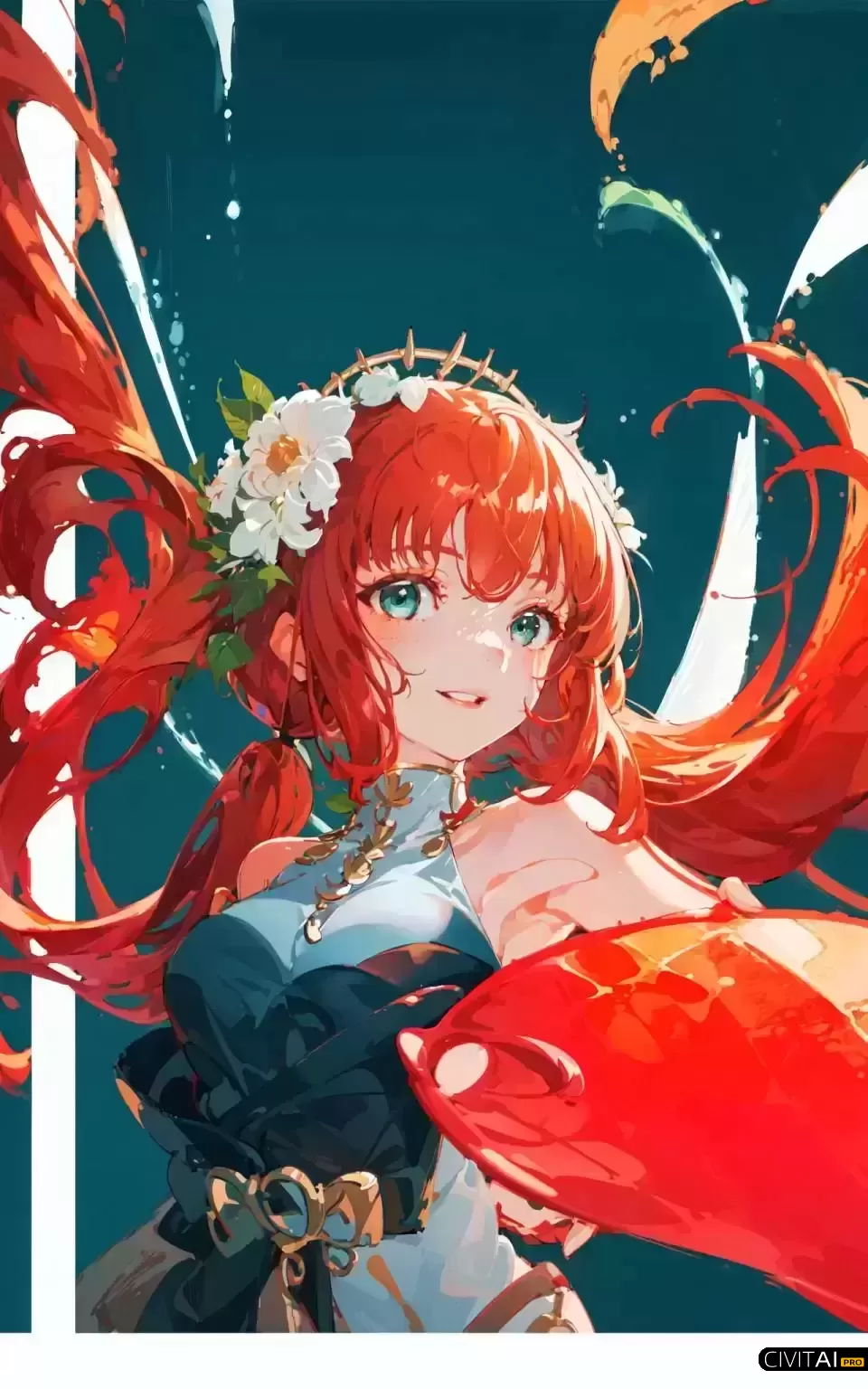 原神无花祭司装扮夜晚街道肖像