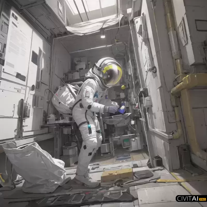 戴头盔背着背包的太空宇航员