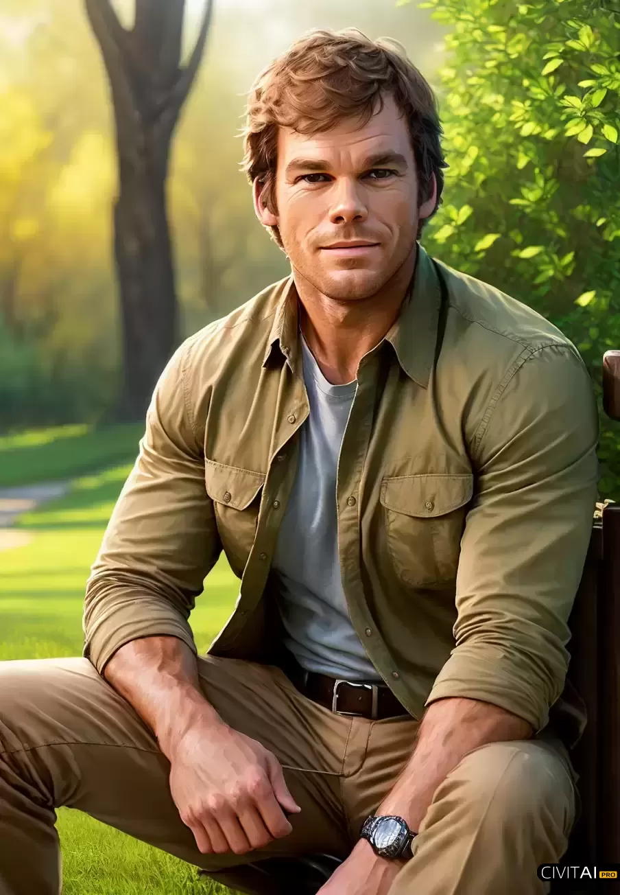 公园长凳上男子的微笑