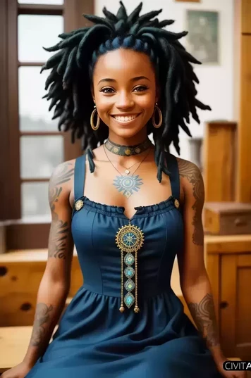 欢快笑容下的黑人女孩