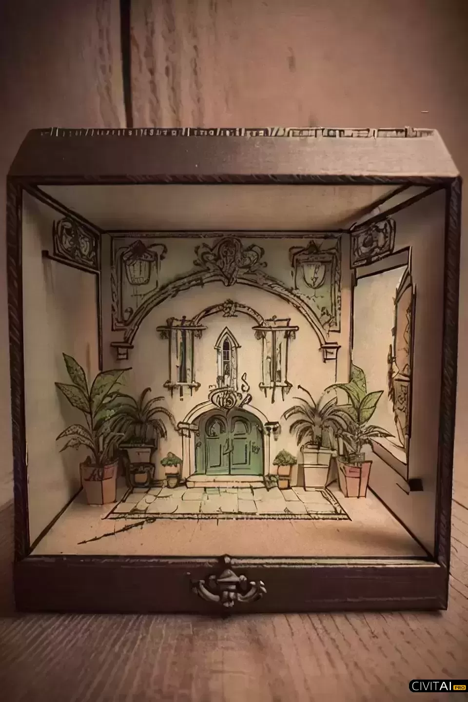 新奥尔良别致小屋影箱艺术绘画