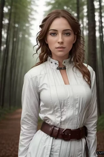 身着白色绝地武士长袍的女士