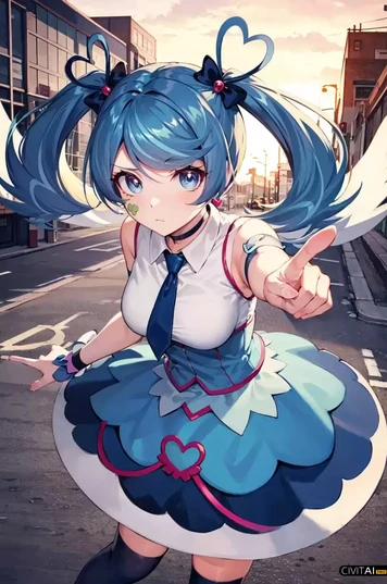 戴着心形发饰的可爱女孩