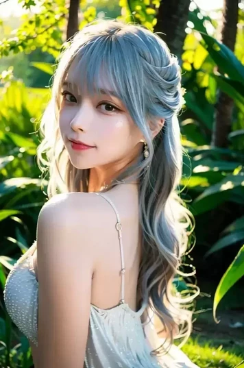 阳光下的高质量少女特写