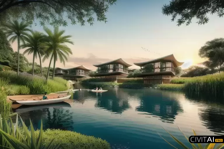 美丽的商业区渲染图