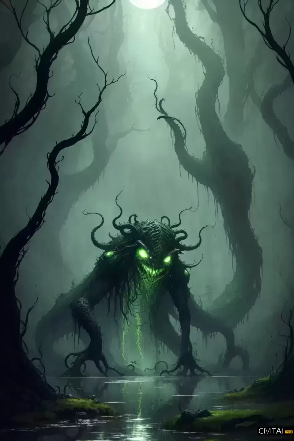 午夜沼泽里的幽魔