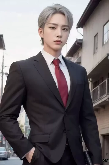 穿着西装年轻帅气的男性